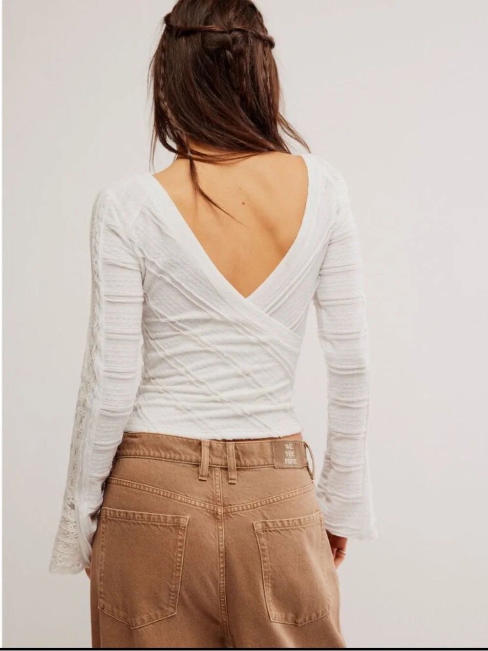 NWT FREE PEOPLE Rocky Long Sleeve / White SZ: XL